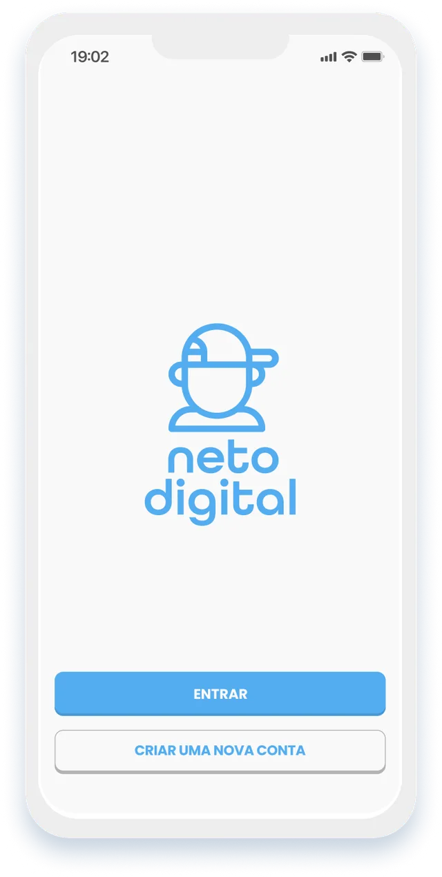 Tela do app Neto Digital em alta fidelidade
